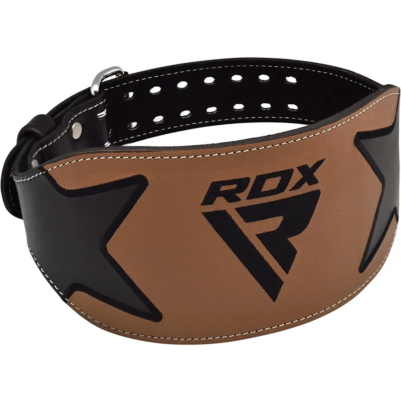 RDX Cintura Sollevamento Pesi Pelle Marrone 6 Pollici