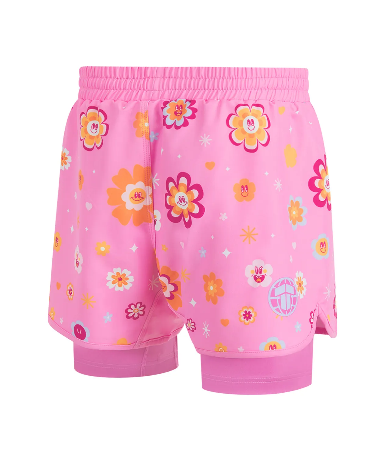 Tatami Flower Power shorts ibridi rosa compressione