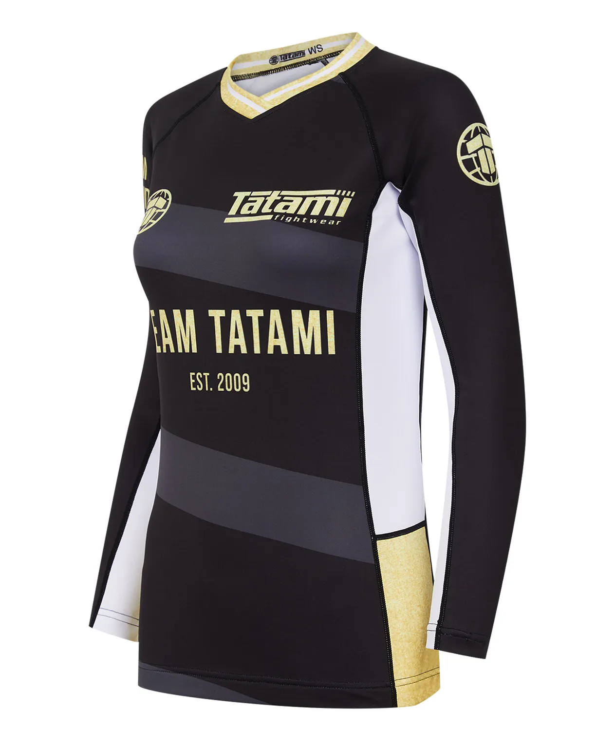 Tatami Team Long Sleeve rash guard donna nero oro M riciclata