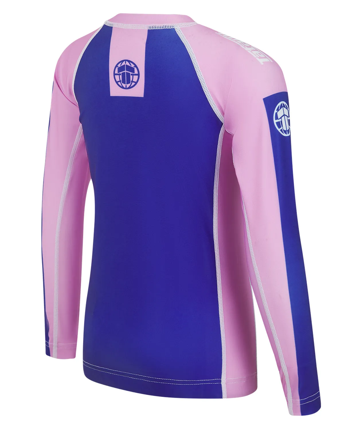 Tatami Contrast rash guard bambino manica lunga blu rosa