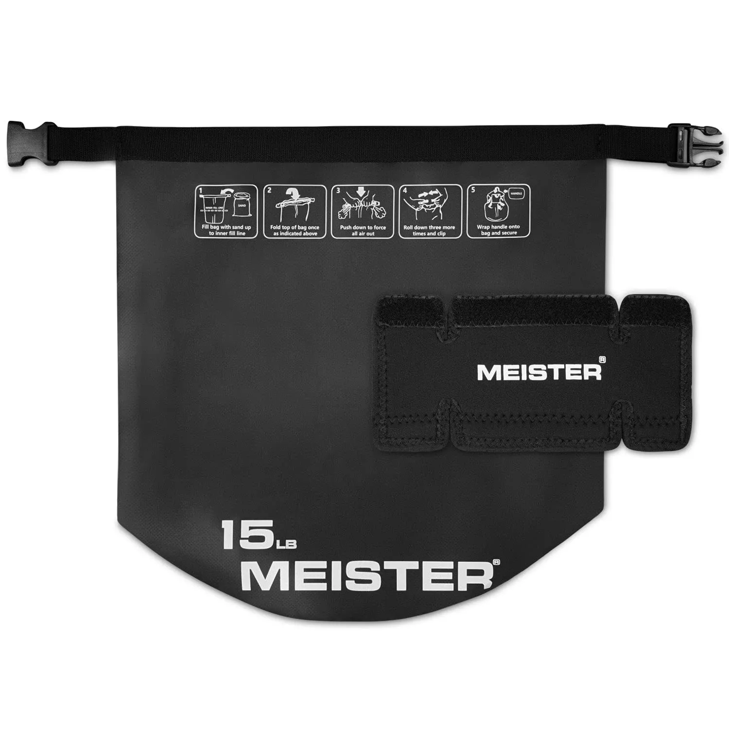 Meister BEAST kettlebell sabbia 6,8 kg Nero