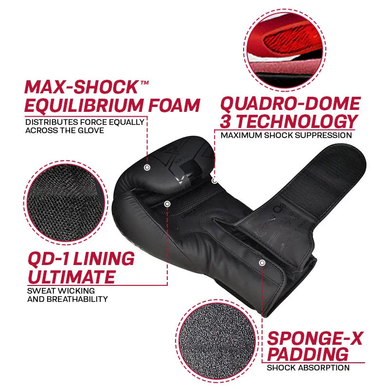 RDX F6 Kara guanti boxe neri 6 oz bimbi