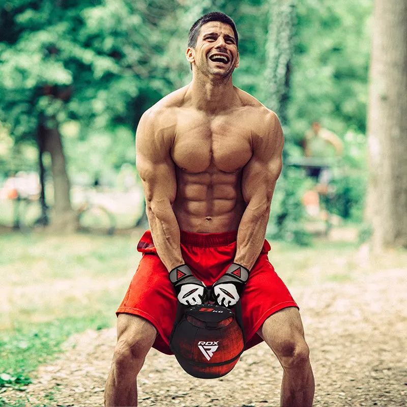 RDX F1 Kettlebell Morbida 10 kg Rossa in Cordura Sabbia-Ferro