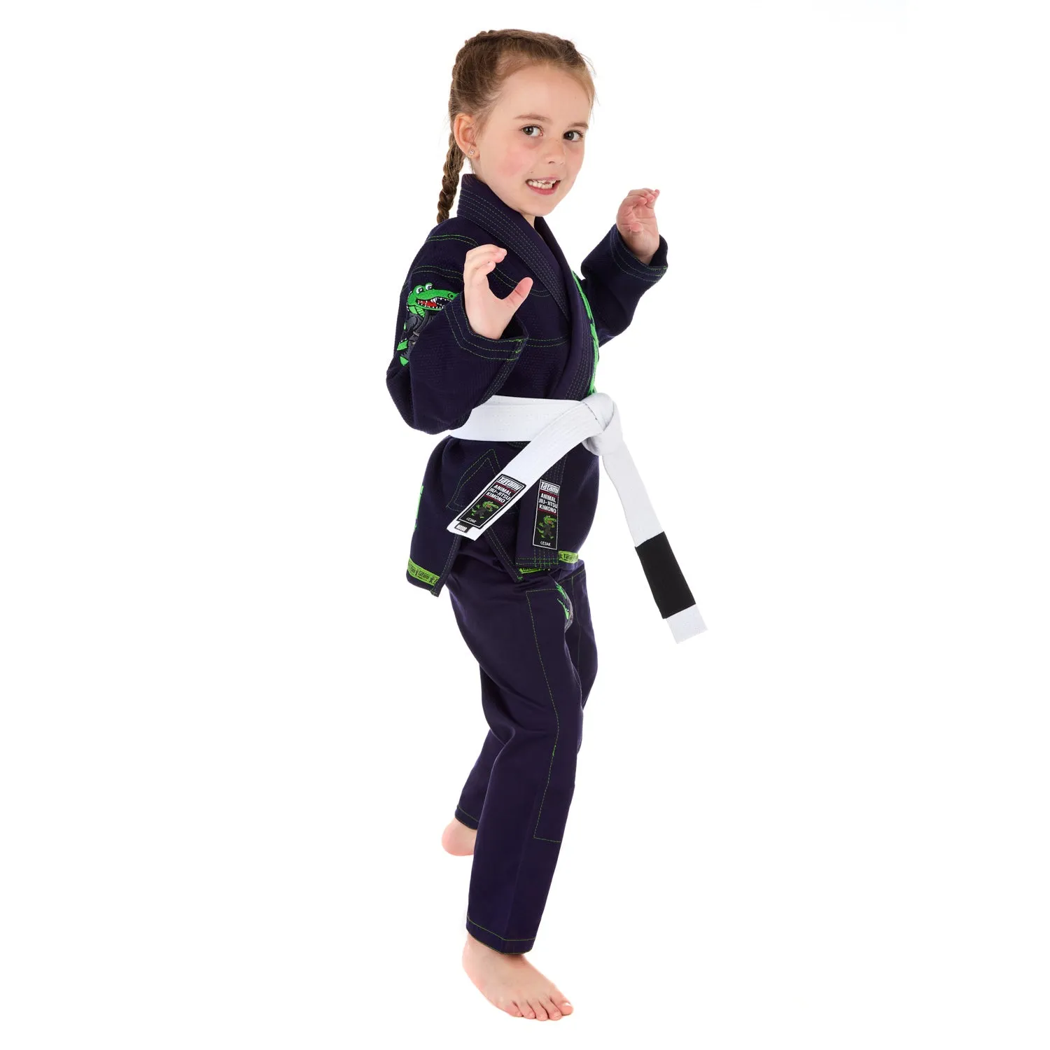 Tatami Meerkatsu Kids Animal kimono BJJ navy bimbo con cintura