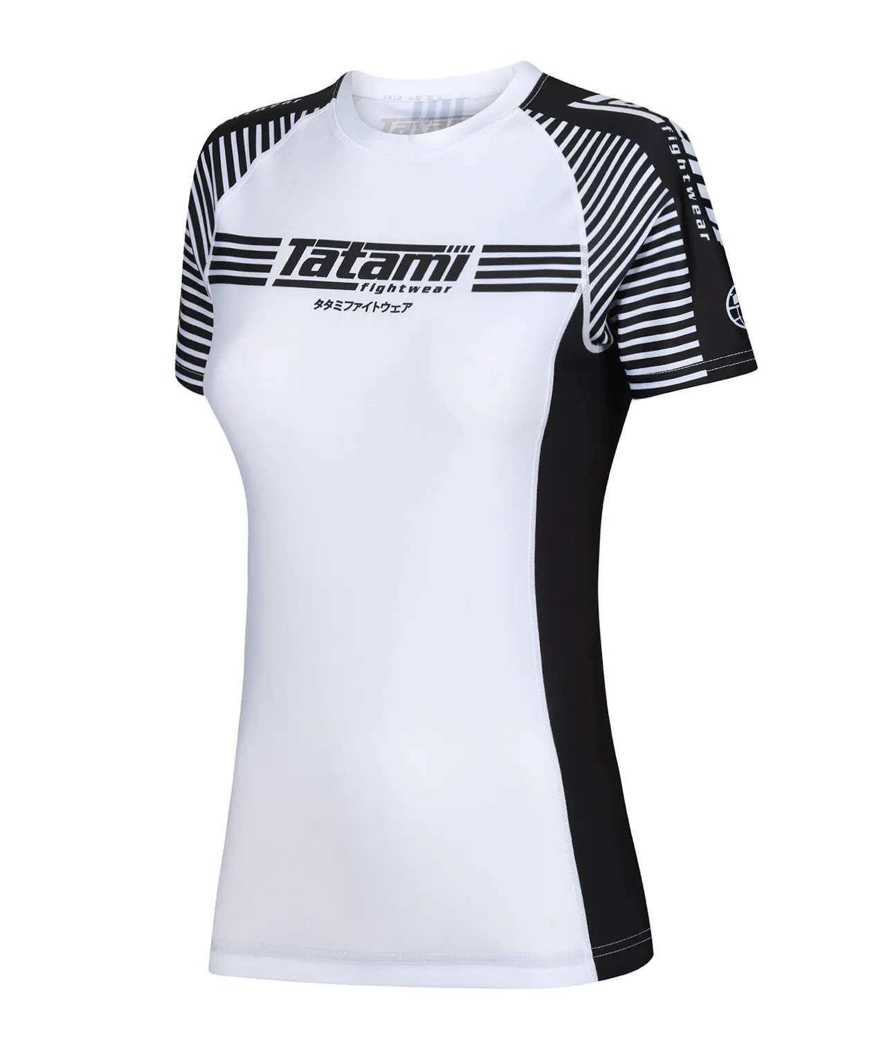 Tatami IBJJF Ranked rash guard donna nero-bianco manica corta