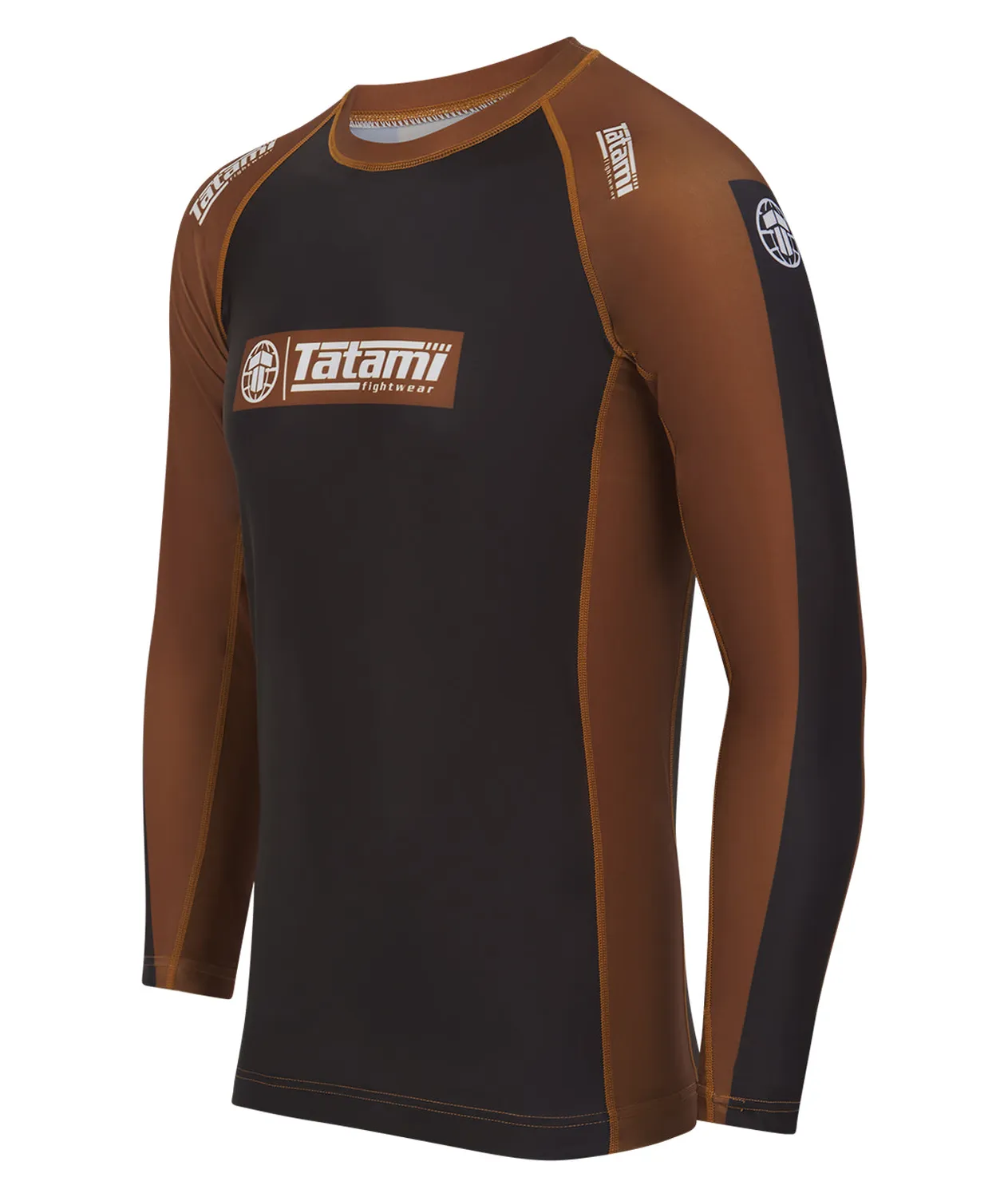 Tatami IBJJF Ranked Rash Guard Marrone Manica Lunga