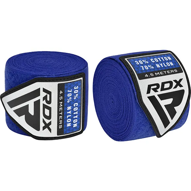 RDX RB Bendaggi Boxe 4,5m Set 3 Paia Neri Cotone