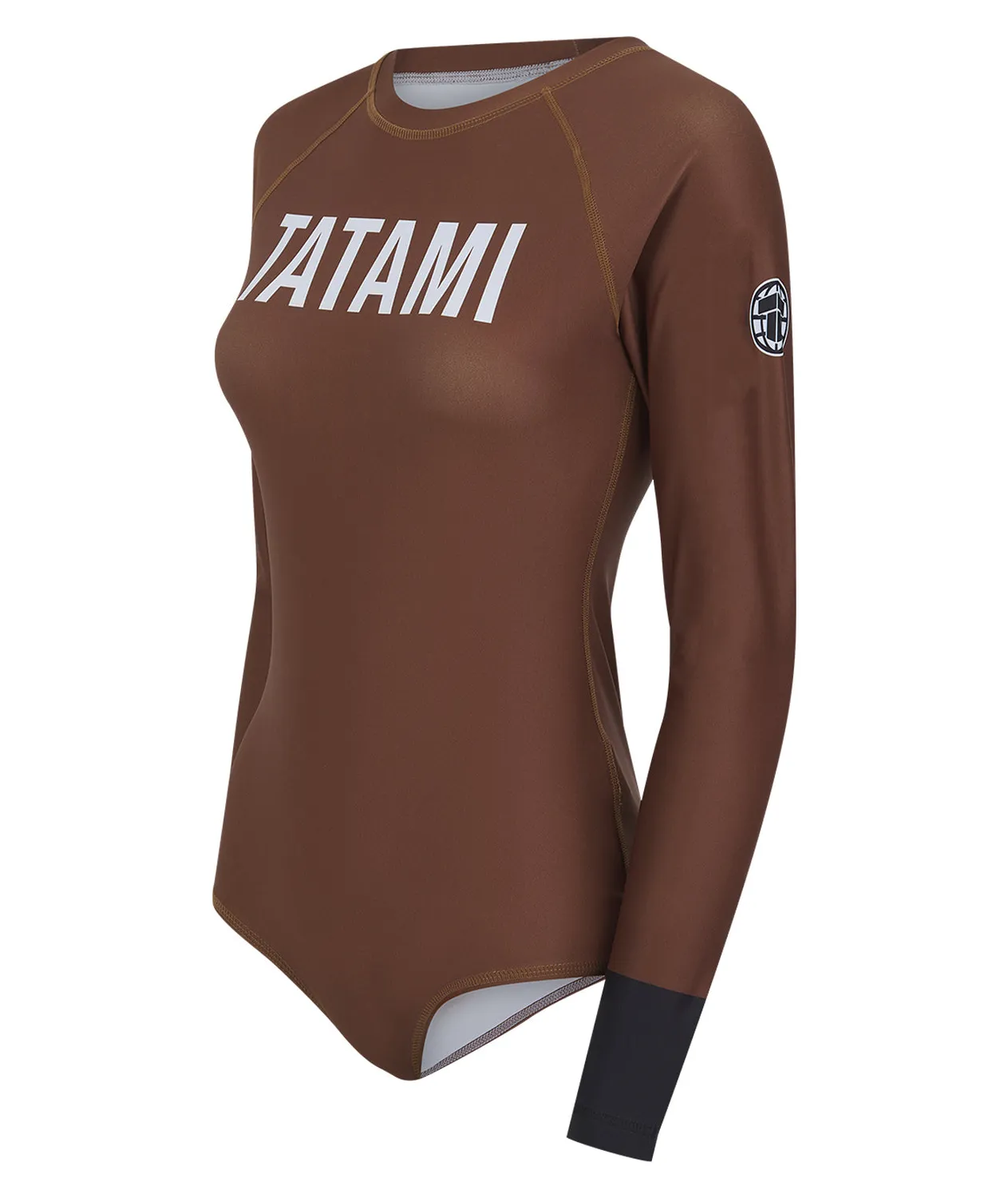 Tatami Helena Ranked leotard marrone manica lunga donna