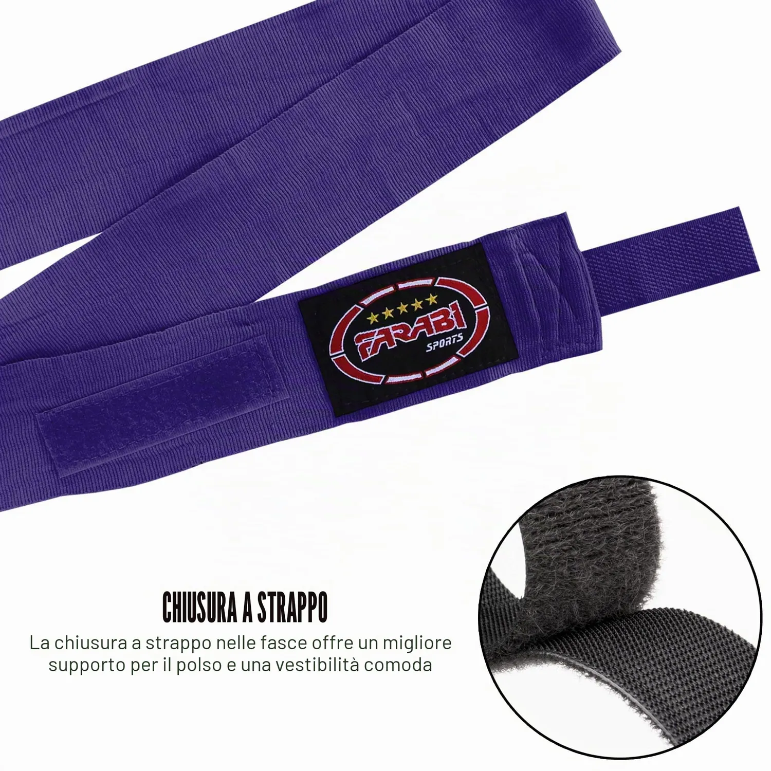 Farabi fasce boxe 4,5 m viola poliestere elastiche