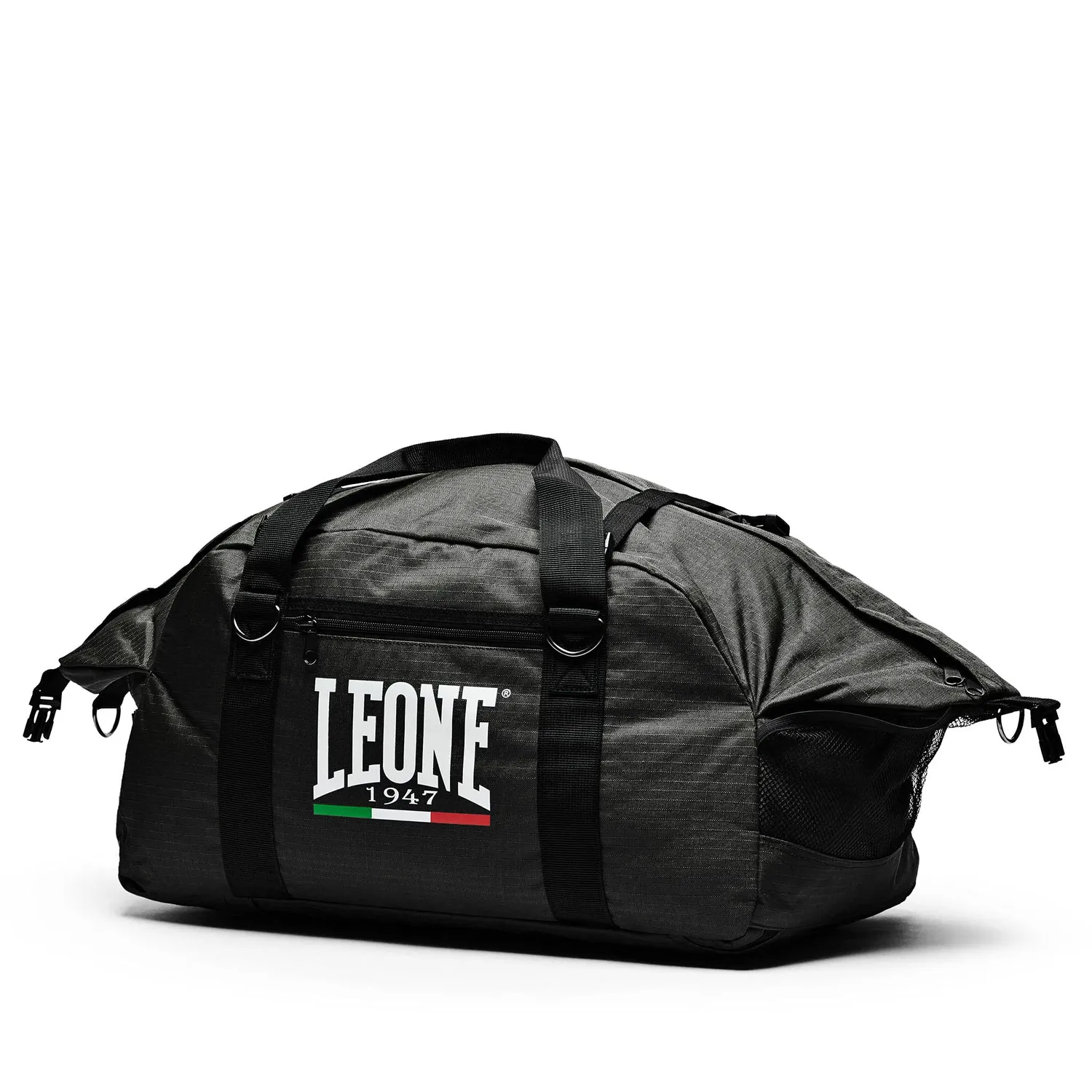 Leone1947 borsone sportivo nero 70 litri antistrappo zaino