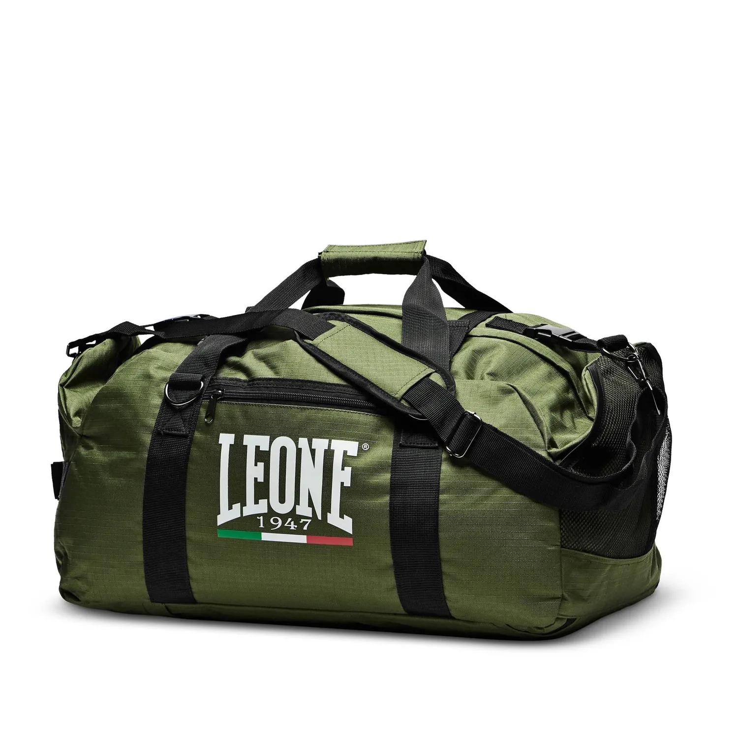 Leone1947 borsone sportivo nero 70 litri antistrappo zaino