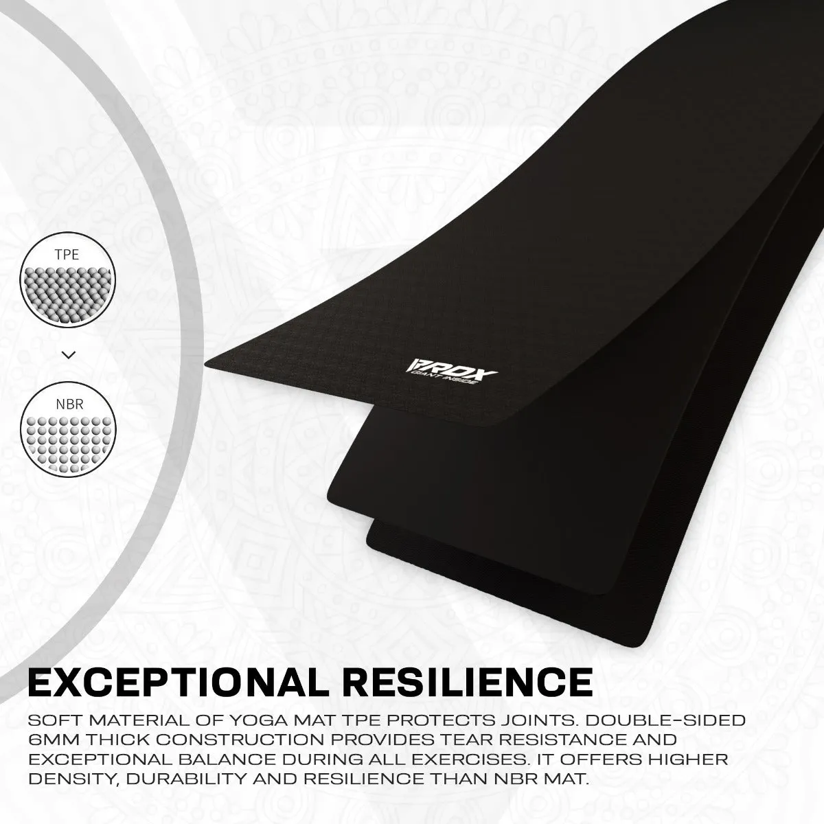 RDX YM tappetino yoga TPE 6mm 183x61 antiscivolo