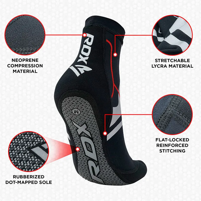 RDX S1 Calze MMA Grip Rosse Supporto Caviglia