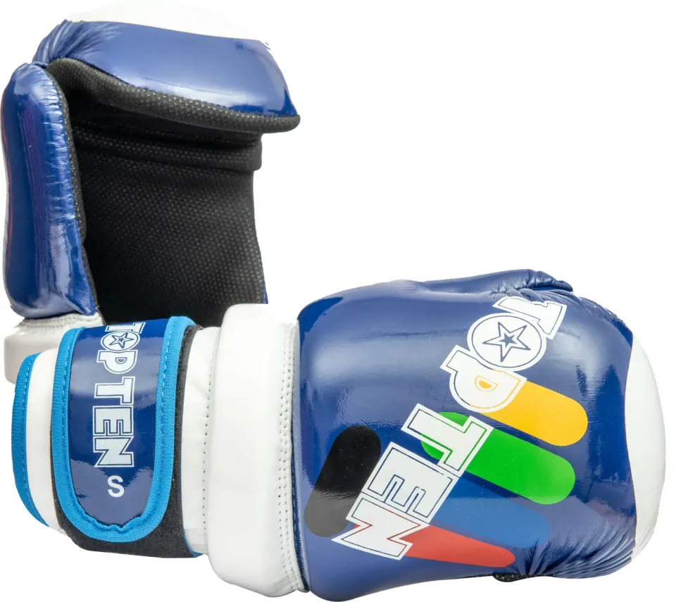 TOP TEN Glossy Block Taekwondo guanti mani aperte
