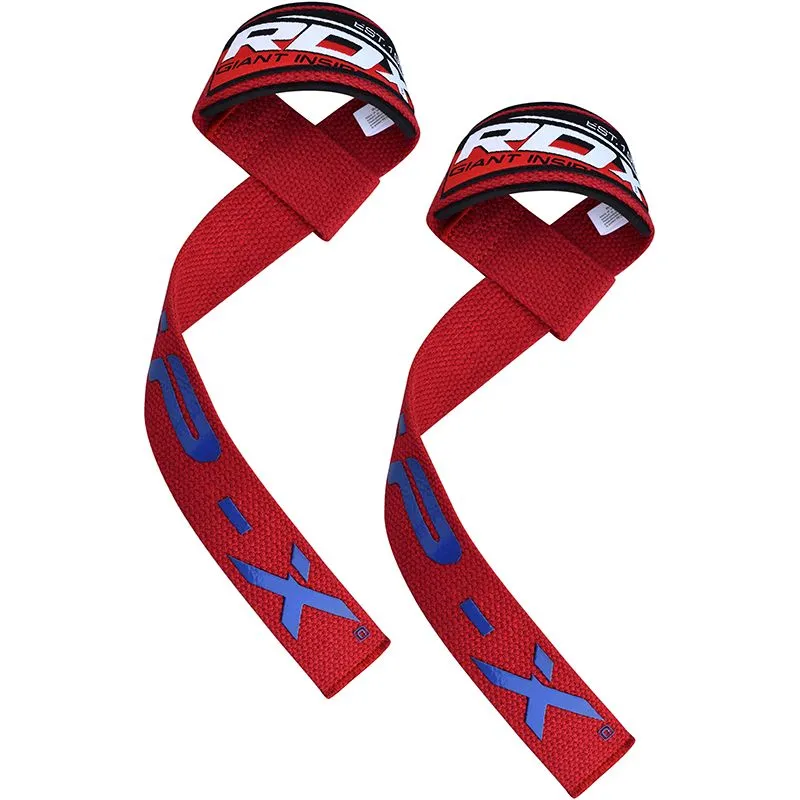 RDX W2 cinghie sollevamento pesi cotone rosse