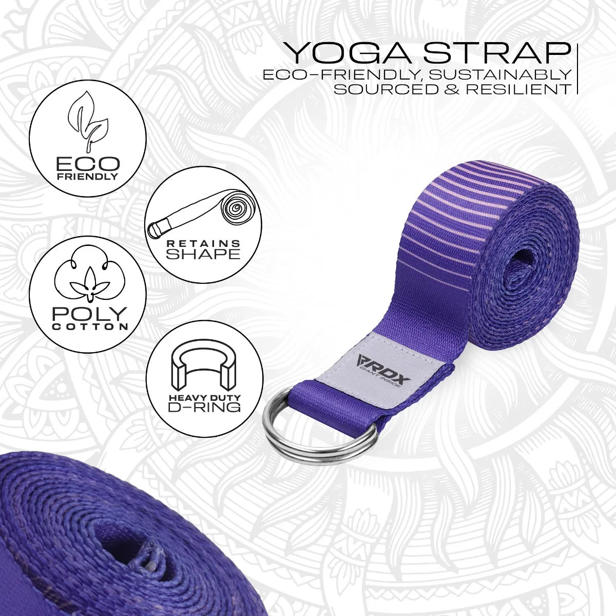 RDX F12 cinghia yoga viola cotone 244cm