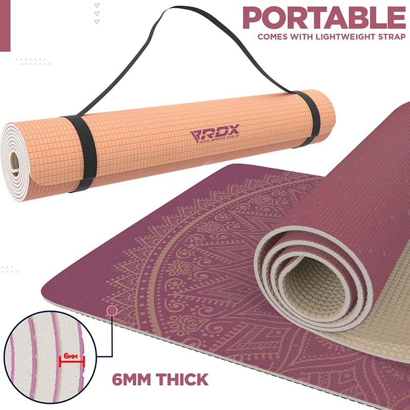 RDX D3 Iris tappetino yoga PVC 6mm bordeaux