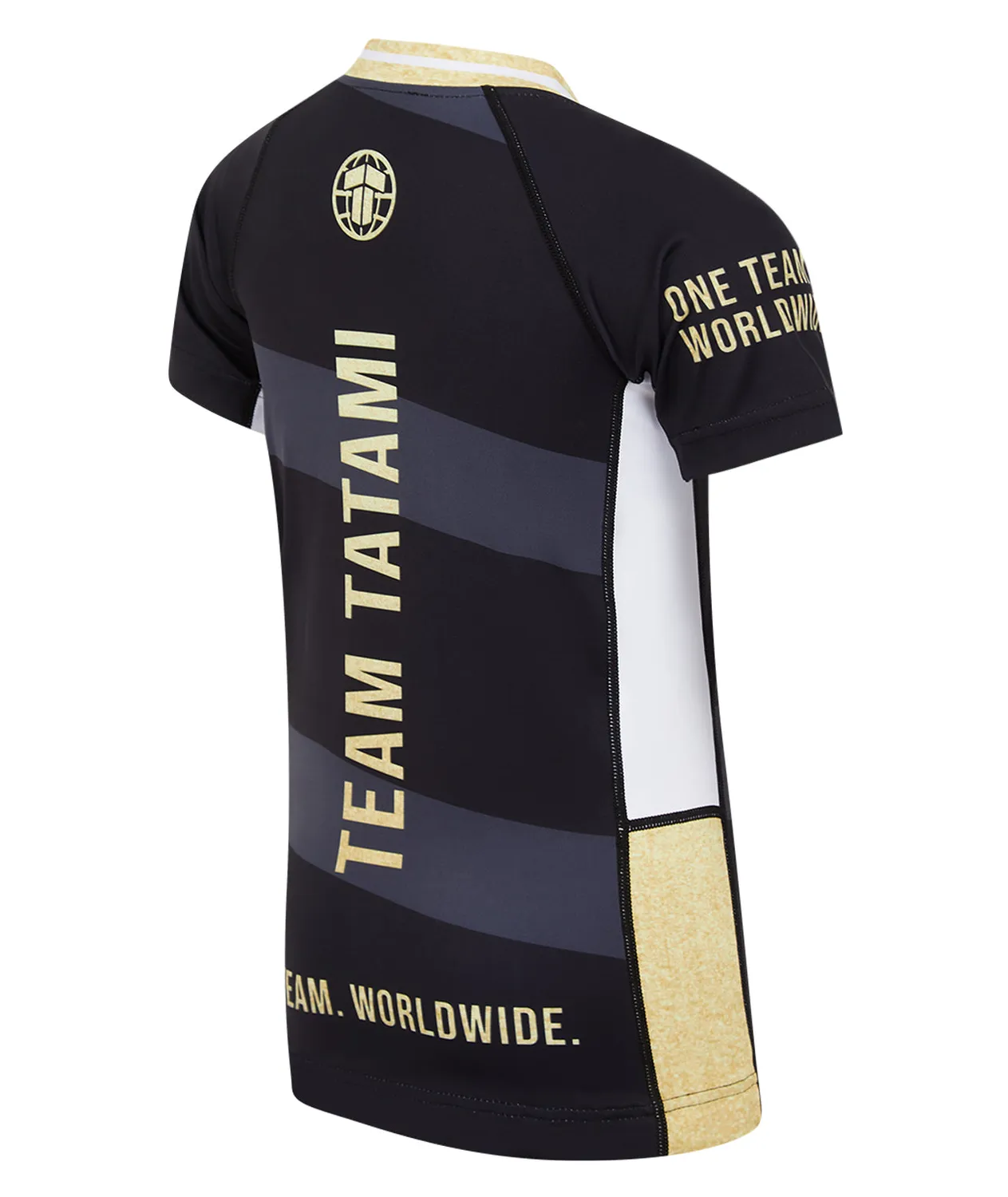 Tatami Team rash guard maniche corte nero oro bambini