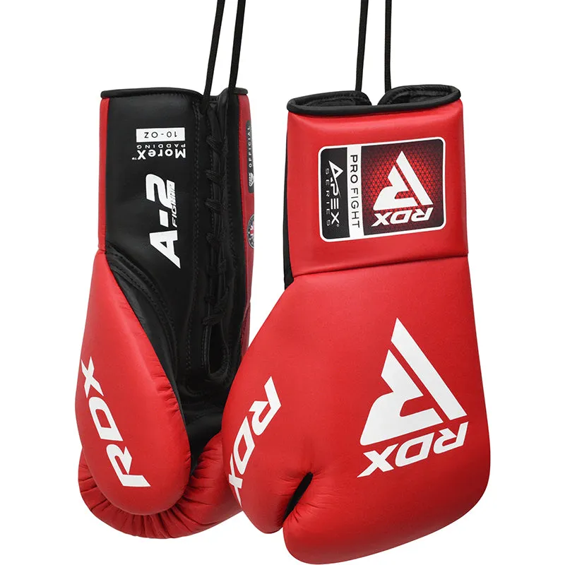 RDX Apex guantoni boxe lace-up rossi 10oz pro