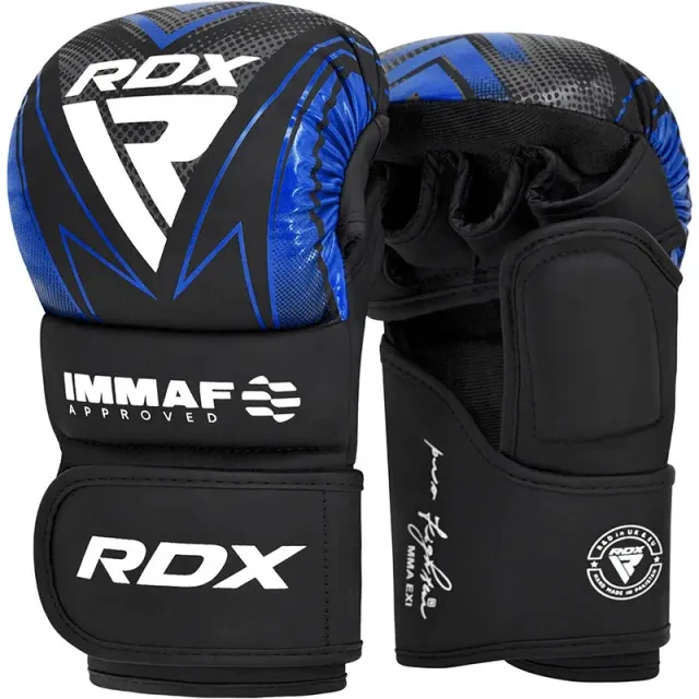 RDX Shooter IMMAF Guanti MMA Grappling Blu approvati