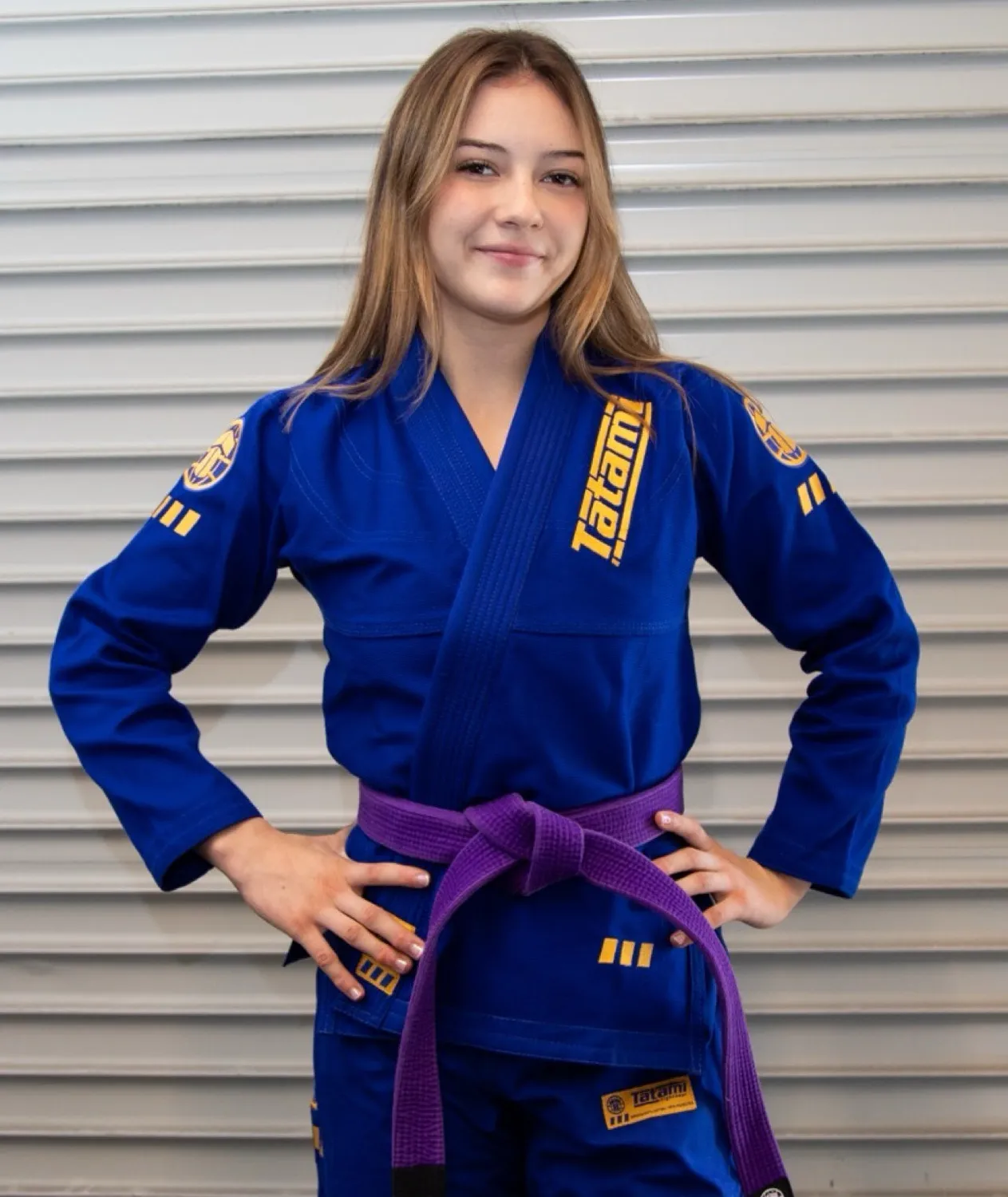 Tatami Pro Series Gi BJJ Donna Blu Oro 380gsm