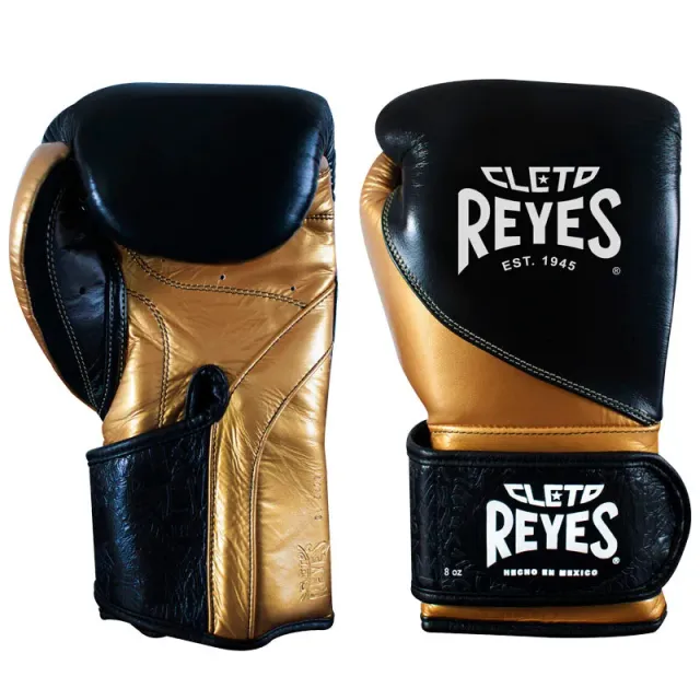 Cleto Reyes Alta Precision guanti boxe 14 oz nero oro pelle