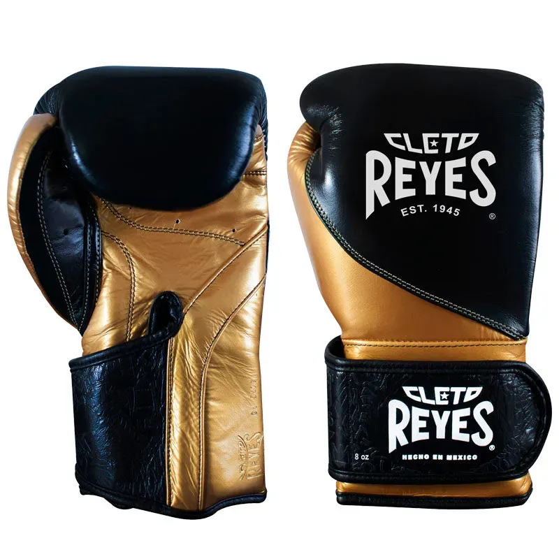 Cleto Reyes Alta Precision guanti boxe 14 oz nero oro pelle