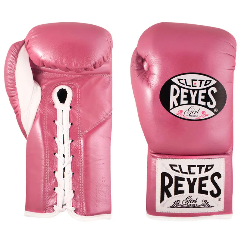 Cleto Reyes Girl guanti match 10 oz rosa pelle lacci