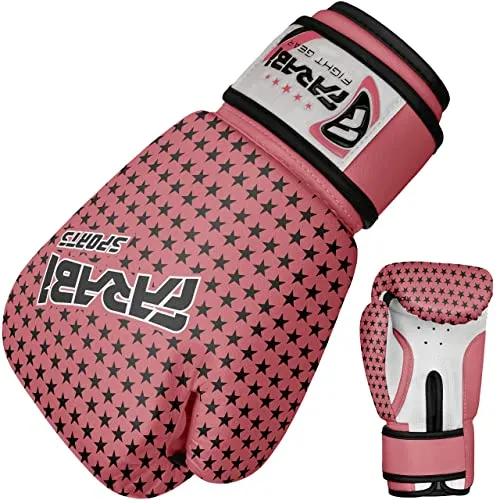 Farabi Pink Star guanti boxe bambino 4 oz rosa