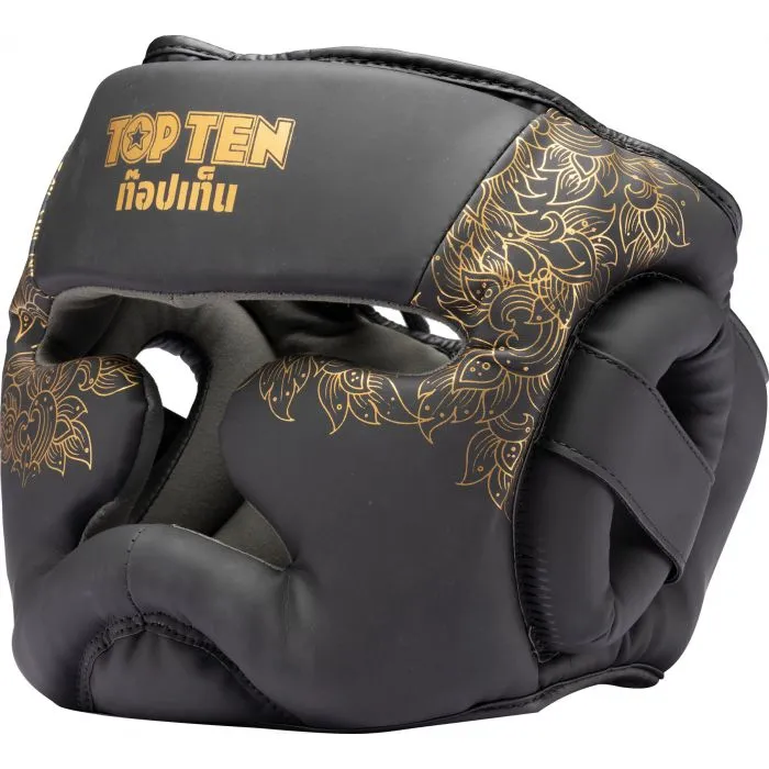 TOP TEN Nong Han casco nero-oro boxe protezione