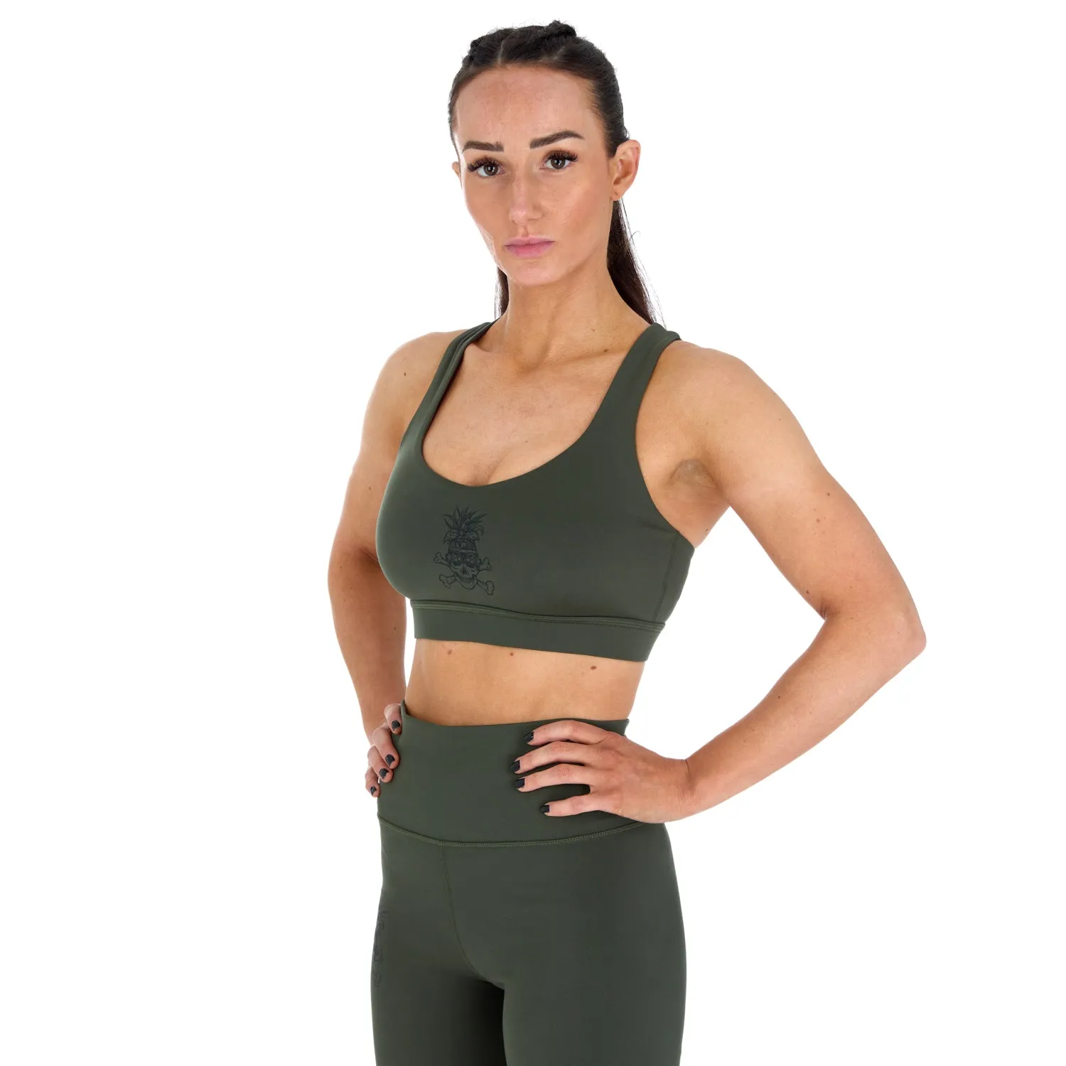 Tatami Fightwear REORG Pineapple Sports Bra Khaki sostegno medio