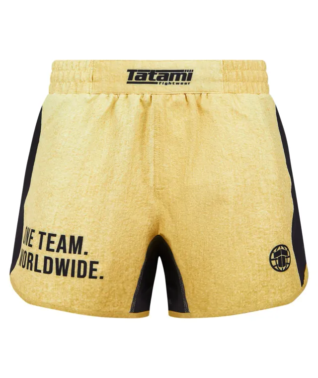Tatami Fightwear Eco Tech Team Tatami Gold pantaloncini no-gi bianchi