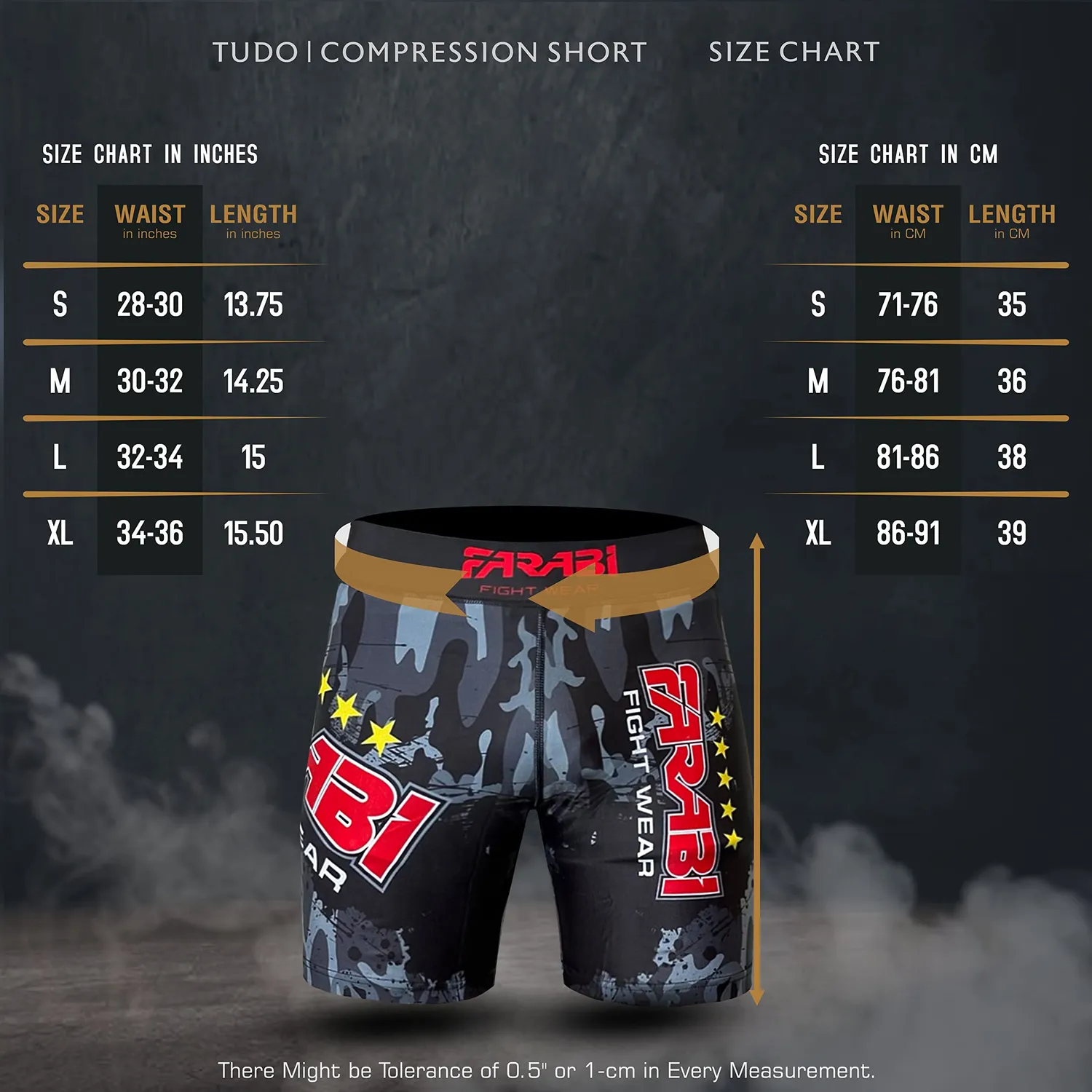 Farabi Vale Tudo Short Compressione M Corto MMA