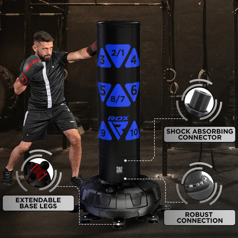 RDX KT Ronin 6 piedi sacco boxe libero blu con guantoni