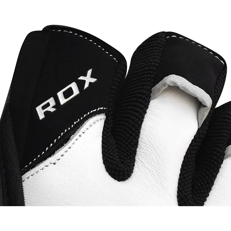 RDX L1 Guanti Palestra Pelle Bianco Imbottiti