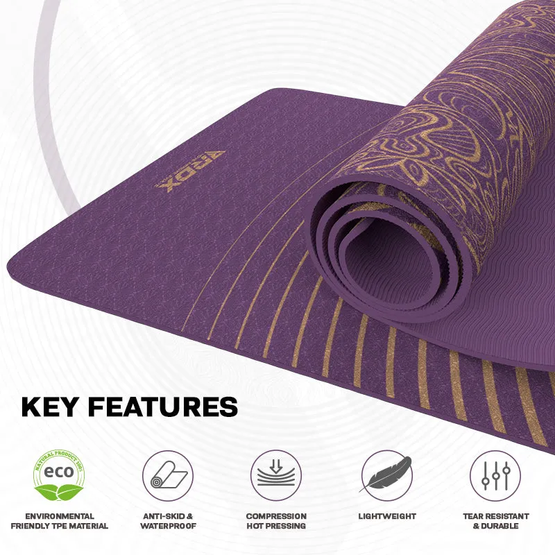 RDX D3 6mm Tappetino Yoga TPE Viola 183x61cm