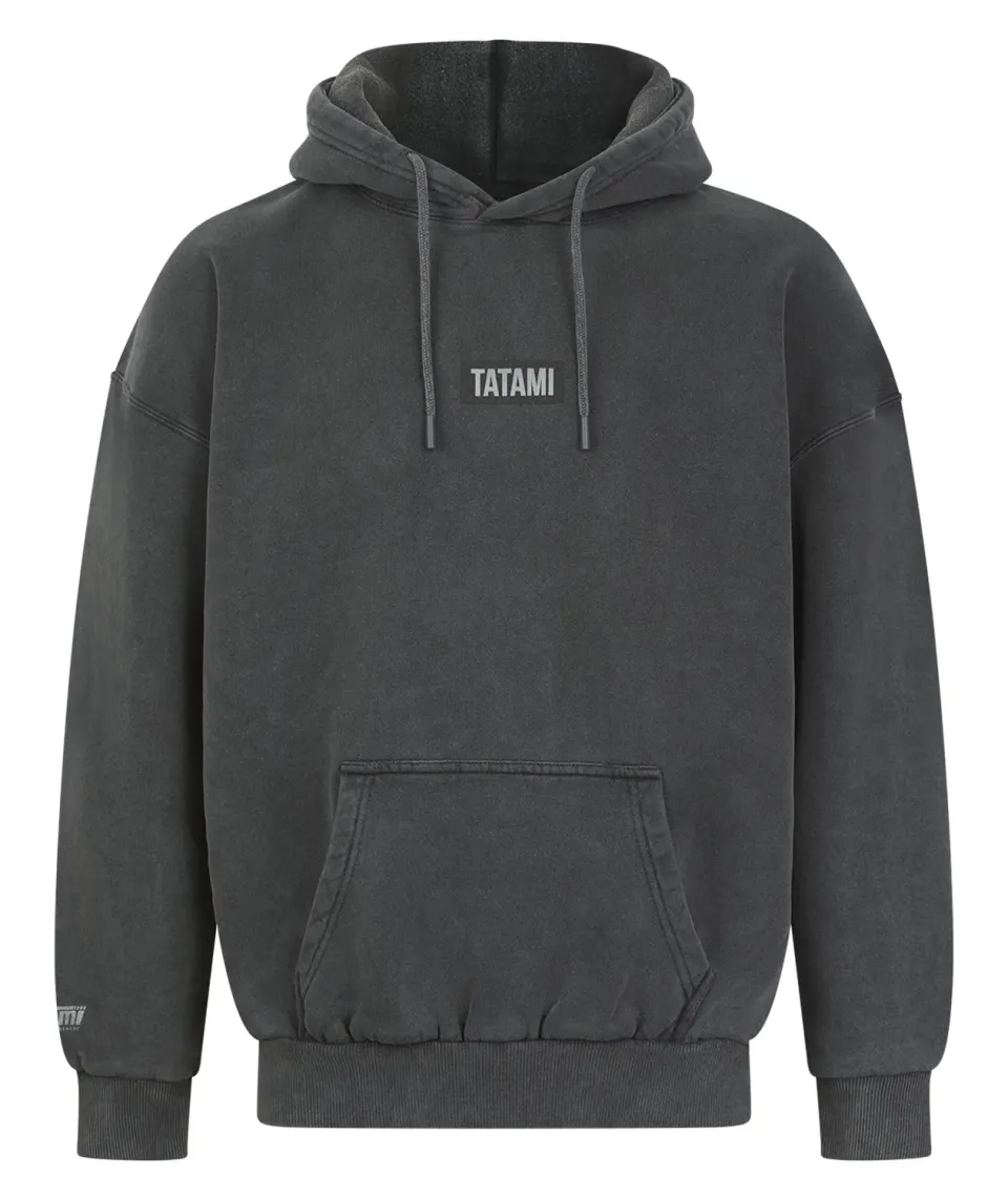 Tatami Fightwear Icon Hoodie Felpa Grigia Stonewashed 350 GSM
