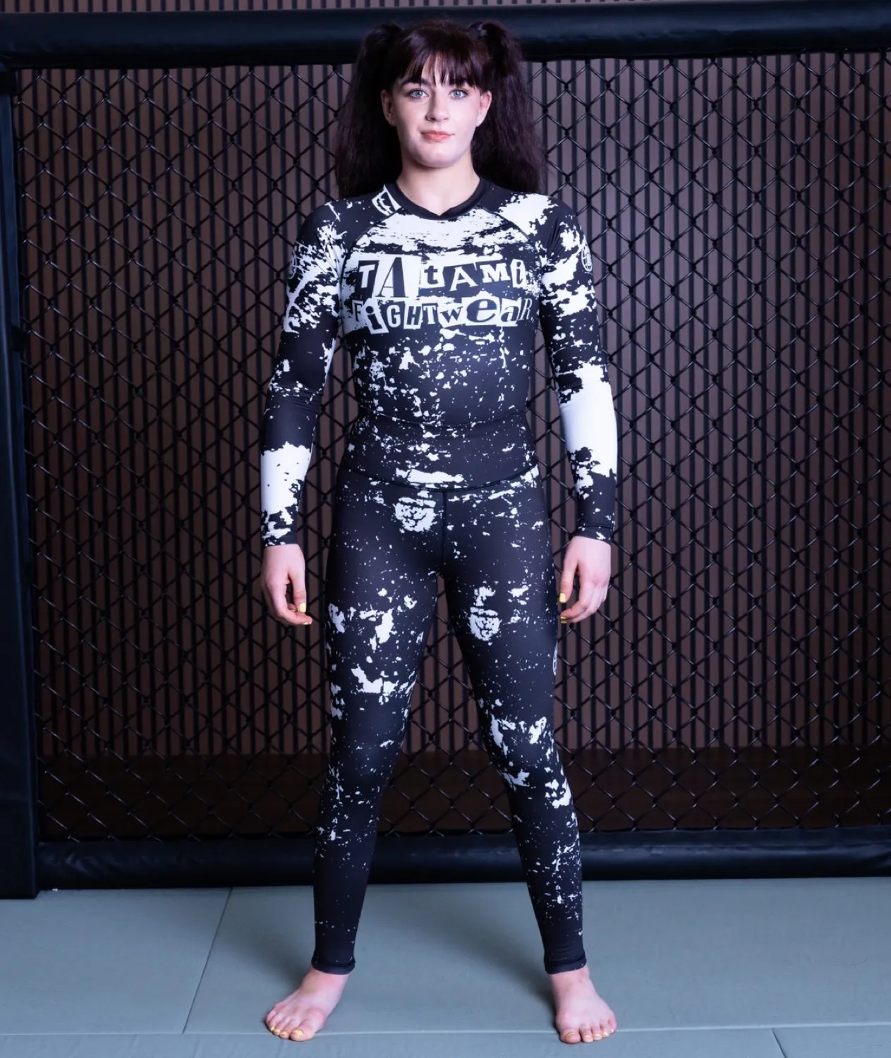 Tatami Fightwear Helena Punk leggings donna neri bianchi elasticizzati