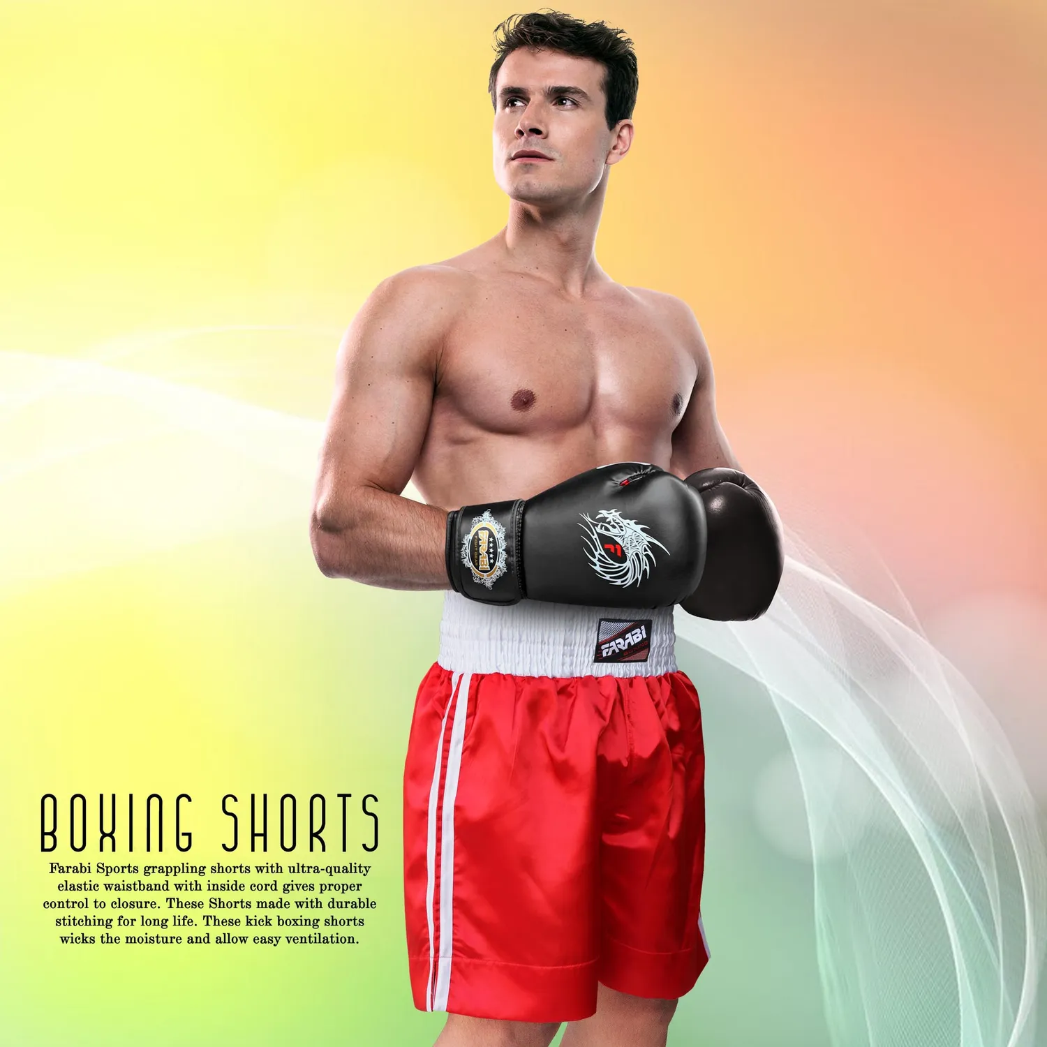 Farabi Pro Pantaloncini boxe rossi XS allenamento