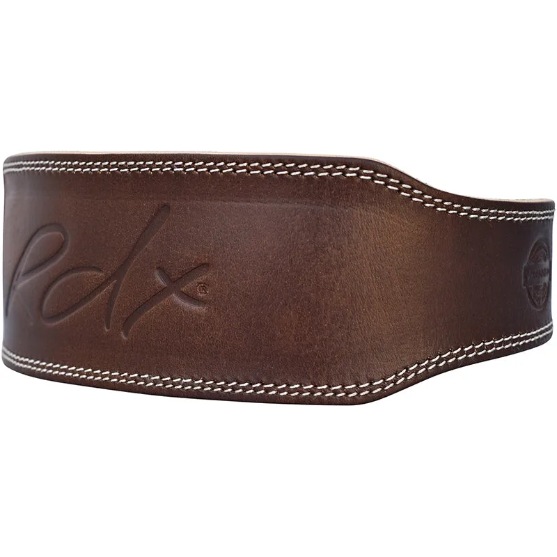 RDX 4 Pollici Cintura Sollevamento Pesi Pelle Marrone