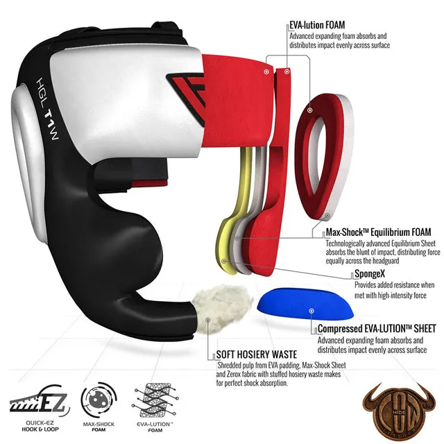 RDX T1 casco boxe pelle parazigomi gel