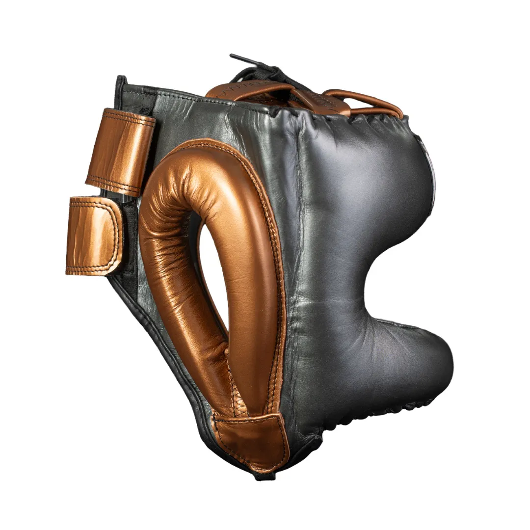 Cleto Reyes Tradicional caschetto boxe pelle grigio-rame