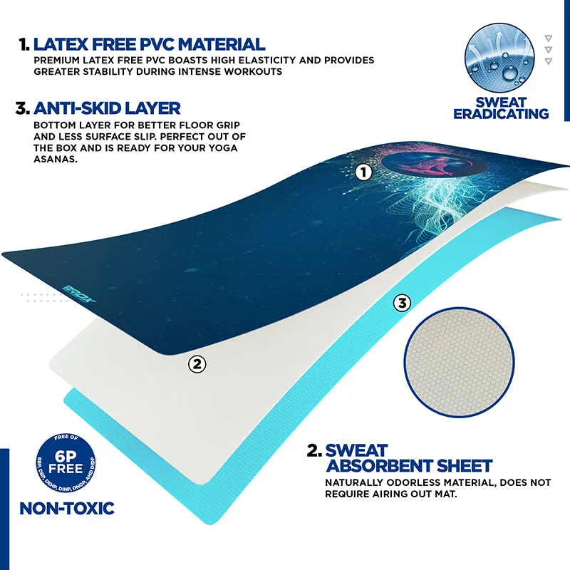 RDX D10 Iris tappetino yoga PVC 6mm blu