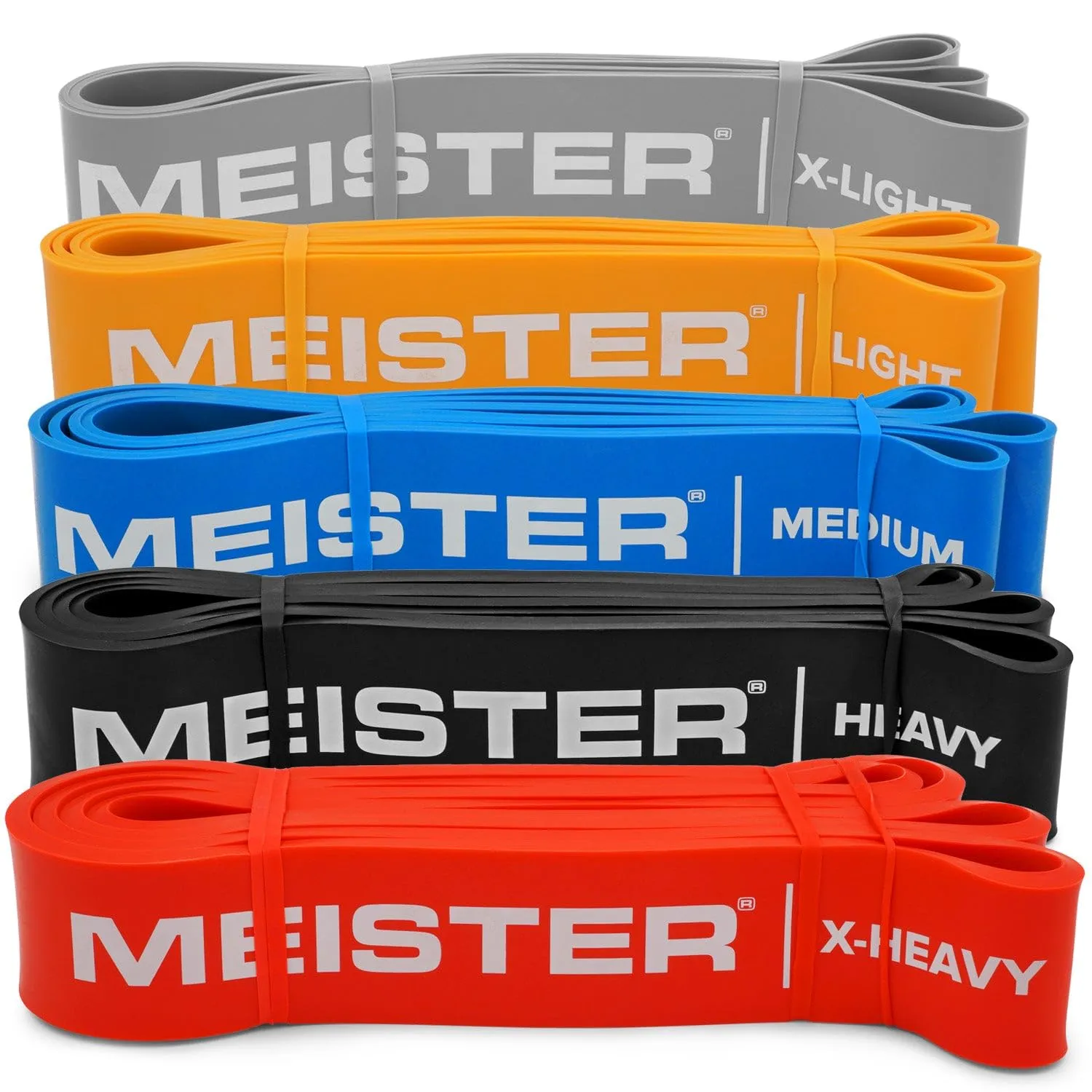 Meister X Band Fasce Resistenza Set 5 Pezzi Extra Larghe