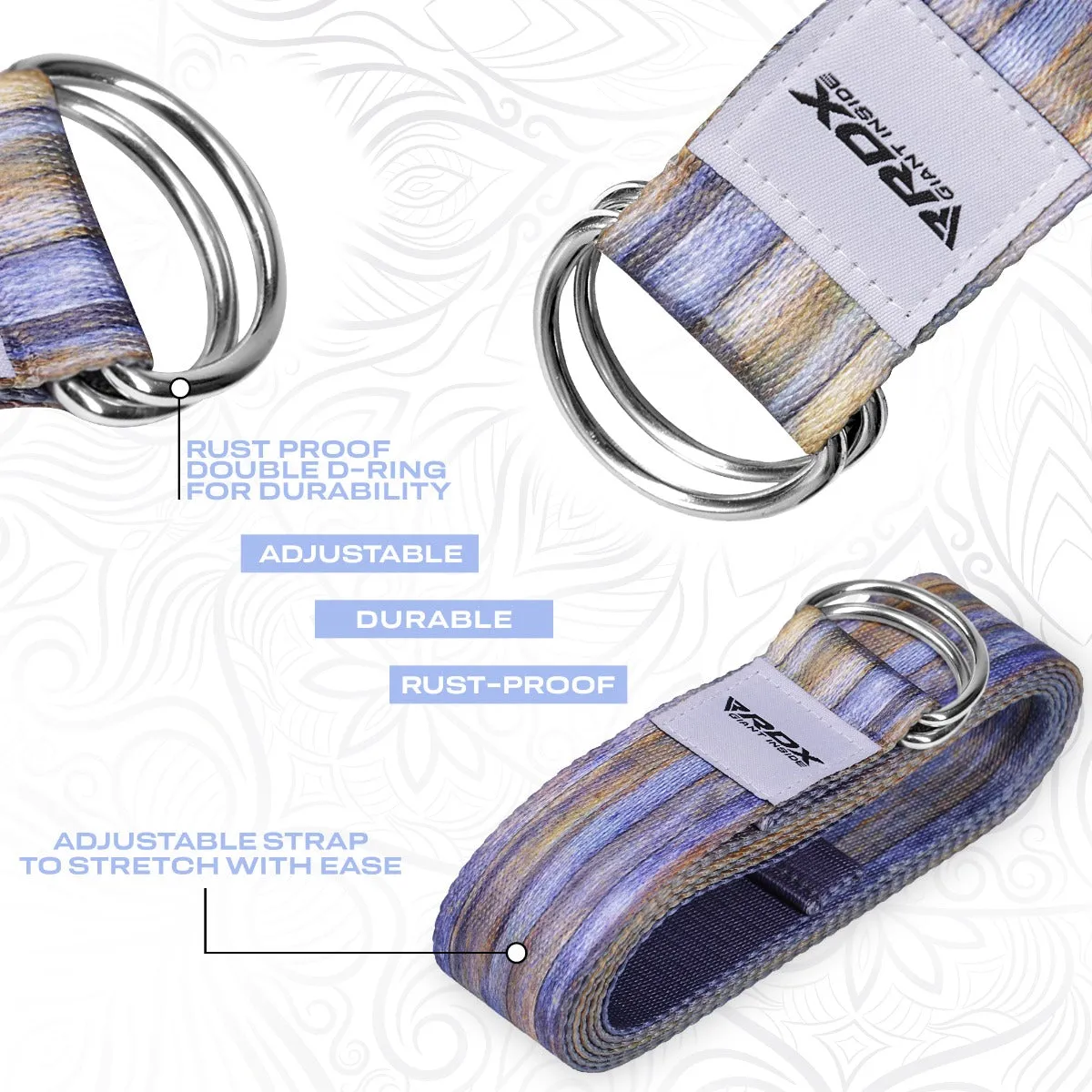 RDX F1 Cinghia Yoga Cotone Multicolor 244cm D-Ring