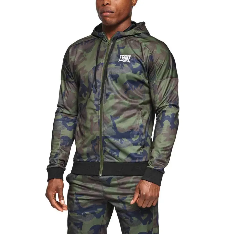 Leone1947 AB302 felpa camo verde L con zip