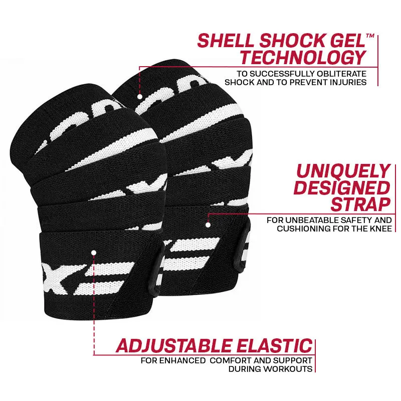 RDX K2 Ginocchiere Palestra Gel Nero