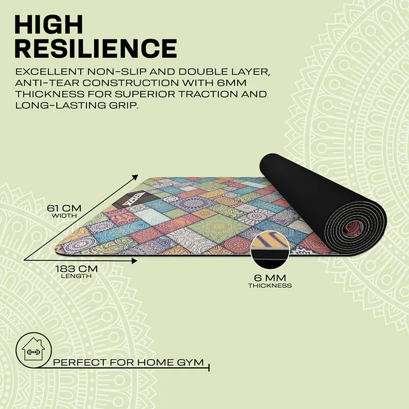 RDX D3 Tappetino Yoga 6mm Multicolor Antiscivolo