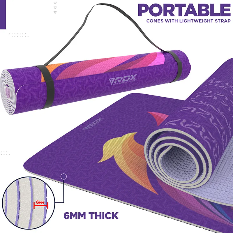 RDX D2 Iris Tappetino Yoga PVC 6 mm Viola