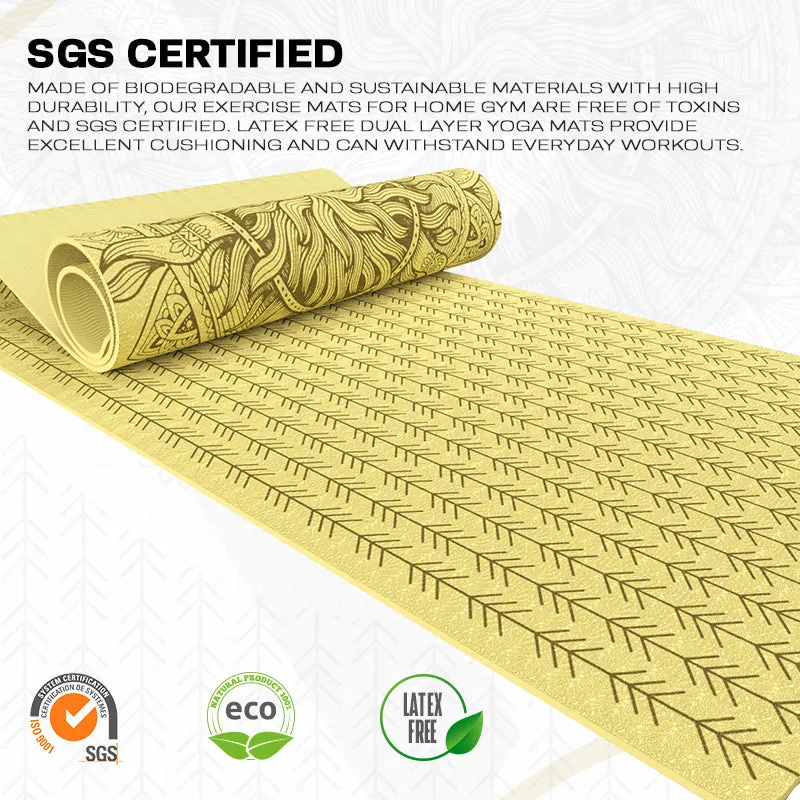RDX D10 Tappetino Yoga TPE 6mm Giallo antiscivolo